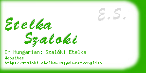 etelka szaloki business card